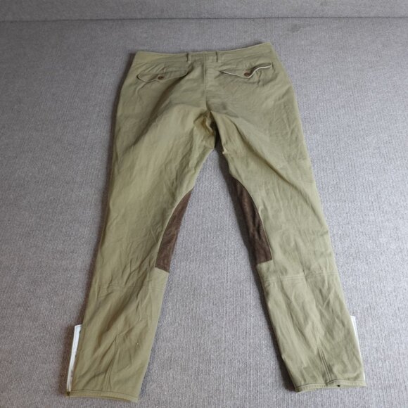 Ralph Lauren Womens Breeches 14 Beige Solid Riding Thigh Leather - Picture 7 of 9